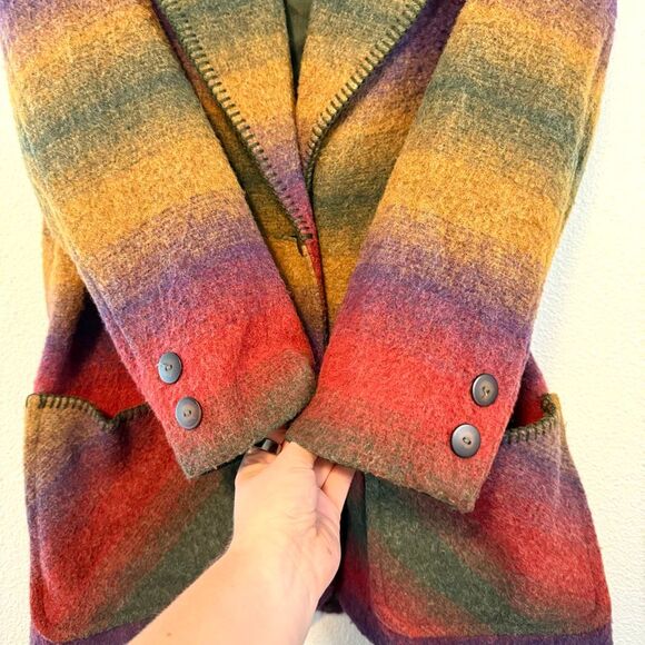 American Eagle Western Style Wool Blend Blazer Jacket Size Medium - Picture 4 of 8